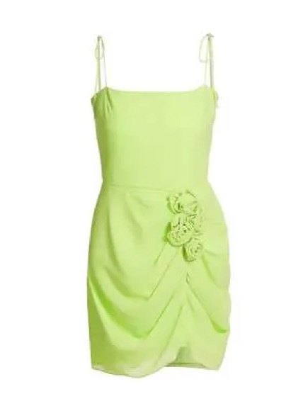 Amanda Uprichard Holly Dress In Pear Nwt Xs